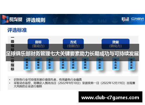 足球俱乐部财务管理七大关键要素助力长期成功与可持续发展